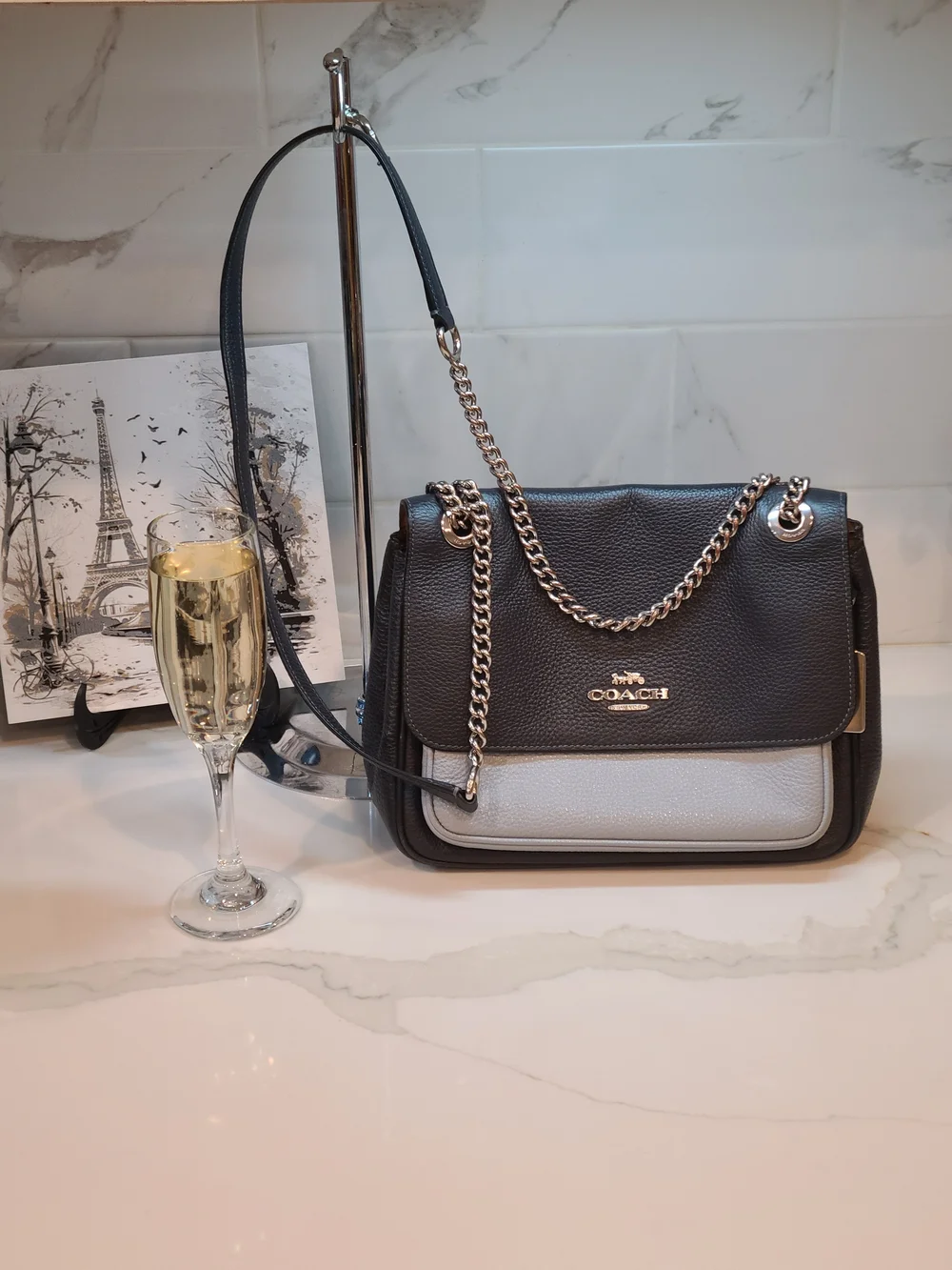 Coach Klare Crossbody 25 In Color block Silver/Midnight Multi CC351 EUC